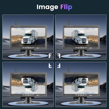 Draadloze Achteruitrijcamera (Dual) met 7-inch HD IPS Monitor, IP68 Waterdichte Auto Achteruitrijcamera voor Auto, Vrachtwagen en SUV Bestelwagens