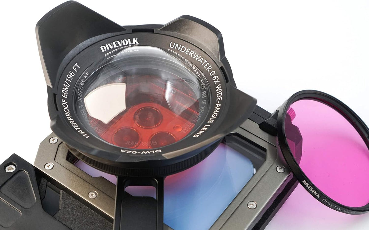 DIVEVOLK Onderwater Brede Hoekconversielens X0.6 voor DIVEVOLK Behuizing en Actiecamera
