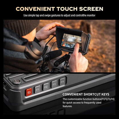 VILTROX DC-X2 DCX2 Rig Cage Kit camera fieldmonitor touchscreen met 2000Nit 6 inch 4K HDMI cameramonitor met accu Full HD 1920x1080 IPS 3D LUT met zonnekap voor Sony Canon Nikon DSLR