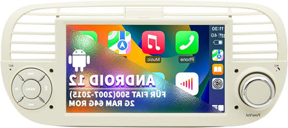 Autoradio FIAT 500 – Autoradio Multimedia – Auto Stereo – Navigatiesysteem – Inbouwradio – Android 13 Systeem – 7 Inch IPS Touchscreen – GPS Navigatie Met Offline Kaarten