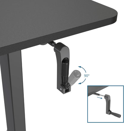 hjh OFFICE 802115 bureau in hoogte verstelbaar 120 x 60 cm Stand CR zwart computertafel handmatig verstelbaar