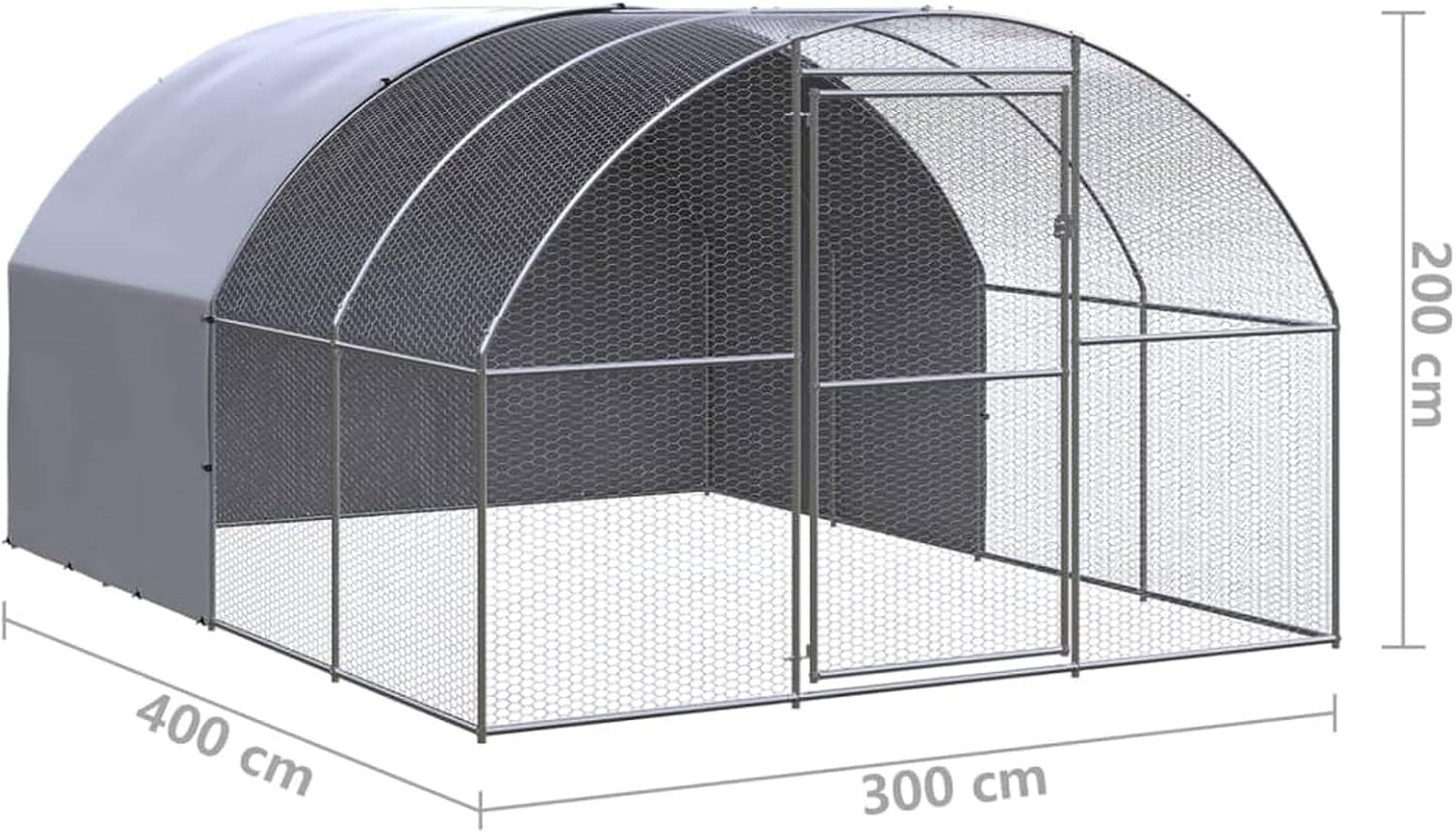 Kippenren – Buitenren – Hennenhok – Duivenren – Vogelkooi – Gegalvaniseerd Staal – Waterdicht Dak – 3x4x2 Meter – Ruim & Duurzaam