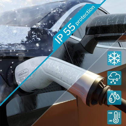 KabelDirekt – Oplaadkabel elektrische auto type 2, 22 kW – 7 m lang, met tas (TÜV–gecertificeerde e–autokabel voor vrijwel alle EV–voertuigen, openbare laadstations en wallboxen met 3,6 tot 22 kW)
