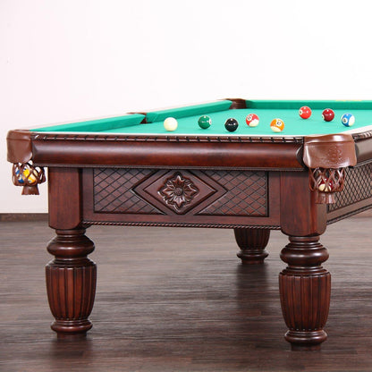 Billiard table pool table model Apollo 9 ft with high-quality K-55 band rubber and free choice of cloth, cloth colour: yellow green - QUORE