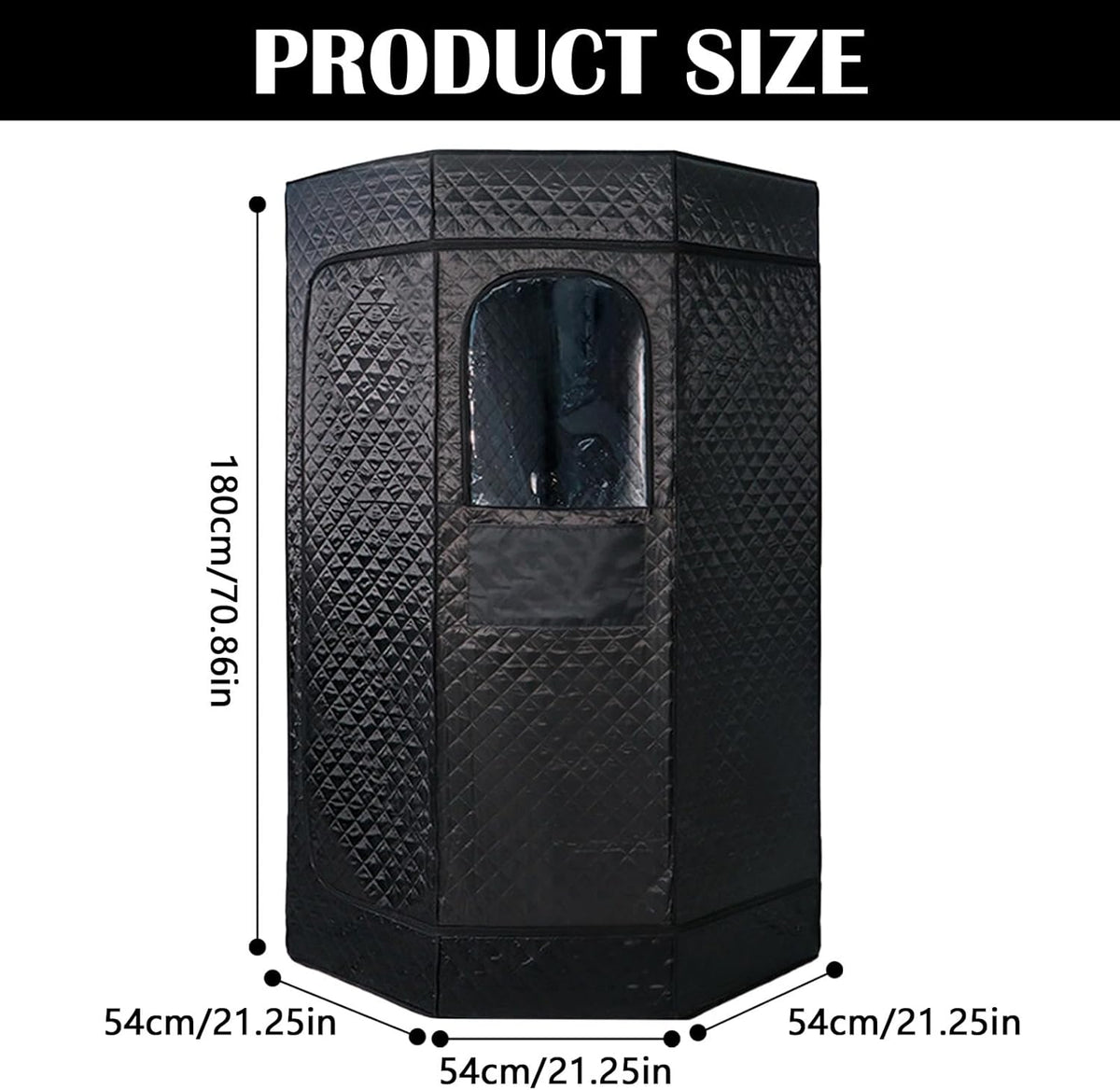 Sauna Sauna-tent, stoomgenerator voor saunakabine, 1200 W, voor thuis, draagbaar, timer en 9 temperatuurniveaus, met sauna, stoomgarnituur, 3 liter, inklapbare stoel met afstandsbediening, 180 cm (H)