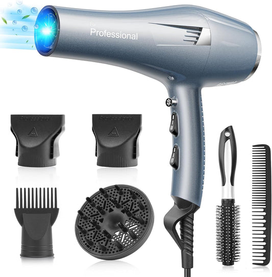Professionele Haardroger Blauw – Föhn – Haarföhn – Ionen Föhn – Salon Föhn – 33 m/s Sneldrogend – 120 Miljoen Negatieve Ionen