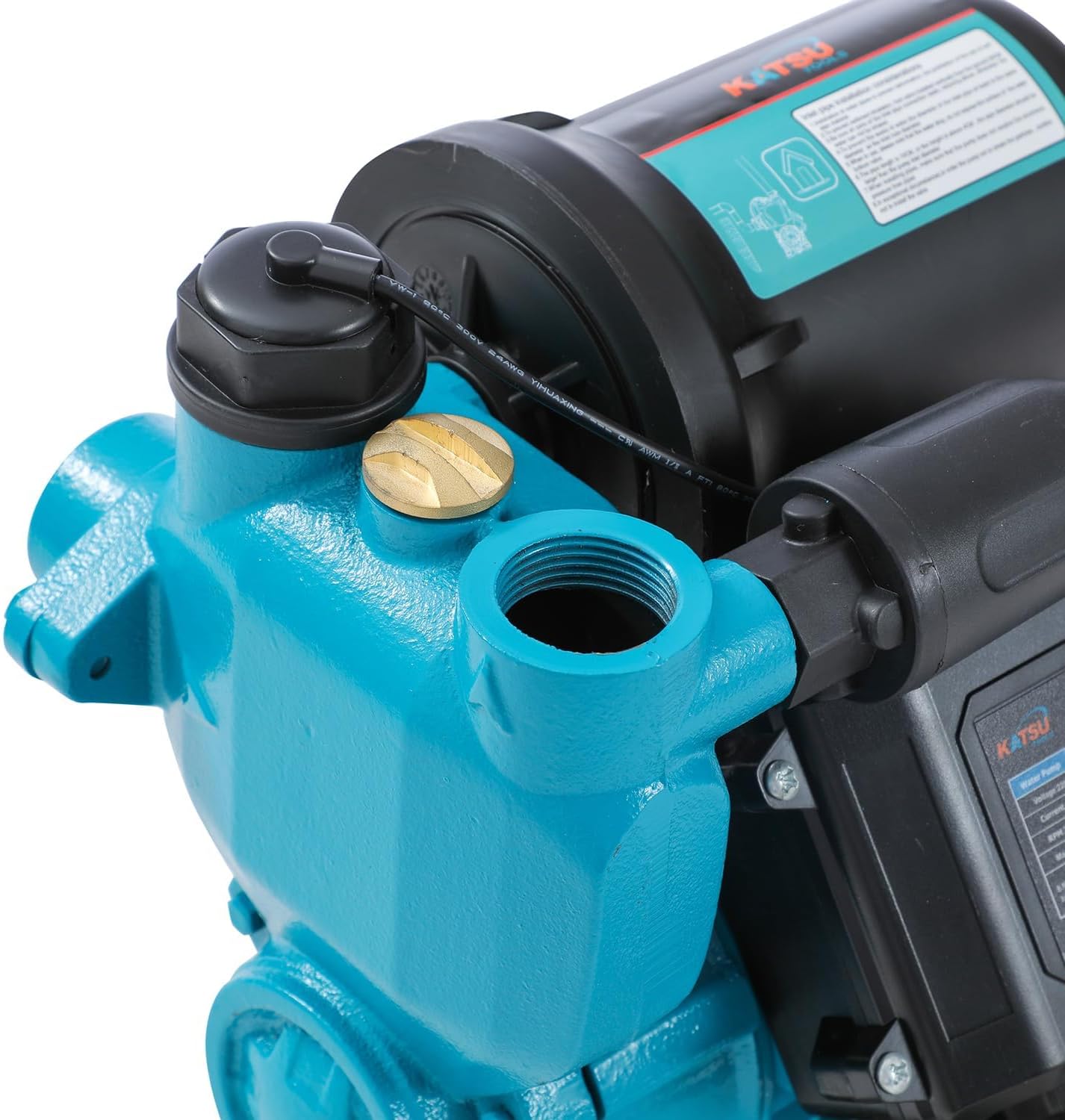 Water-overdrukpomp – Drukverhoger – Waterpomp – Huiswaterpomp – Tuinpomp – Automatische Start – Zelfaanzuigend – 370 W – Instelbare Drukregeling