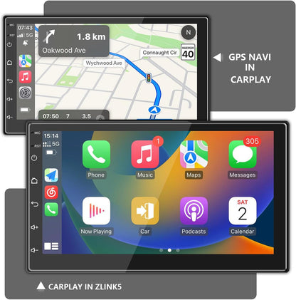 Android Autoradio – Auto Stereo – Multimedia Speler – 2 DIN Radio – Autoradio Met Navigatie – 7 Inch 1080P HD Touchscreen – CarPlay & Android Auto