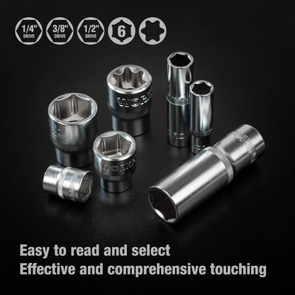 Dopsleutelset – Doppenset – Ratels – Doppendoos – Moersleutelset – 172-Delig – Chroom-Vanadium Staal – 72 Tanden Ratel met Quick Release