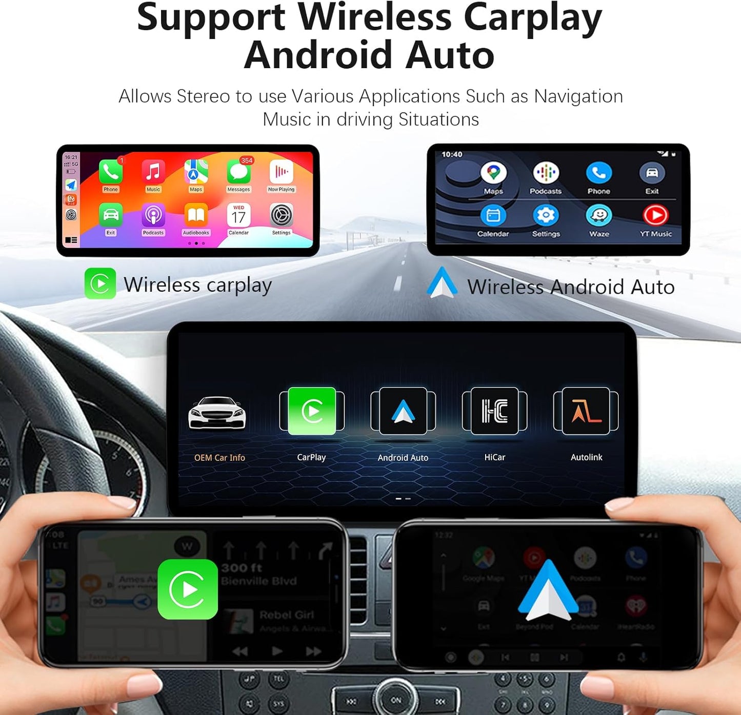 Ultra schmal 12,3 Zoll Android Auto Radio für Mercedes Benz C GLA Klasse W204 S204 Carplay Mulitmedia Player HD1920 * 720 2011-2014 BT Stereo Call Music (Linux 4.5/4.7 System)