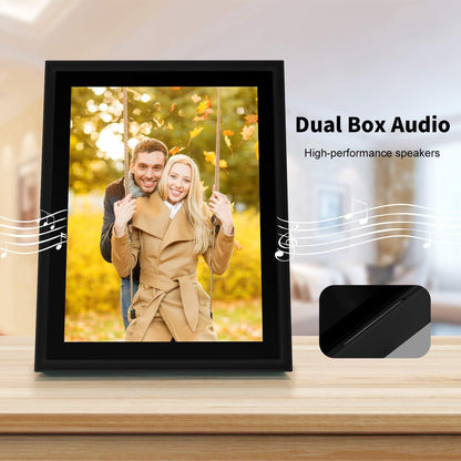 AEEZO Digitale fotolijst met wifi, 10 inch touchscreen, FHD, 2K-display, smart fotolijst met 16 GB geheugen, eenvoudige installatie voor het delen van foto's en video's, automatische rotatie (zwart)