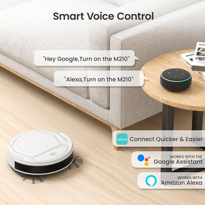 Robotstofzuiger – Robotstofzuiger met afstandsbediening – WiFi Stofzuiger – Slimme Stofzuiger – Automatische Stofzuiger – Krachtige Zuigkracht 2200 Pa – Compact 7,85 cm Hoog – Wit