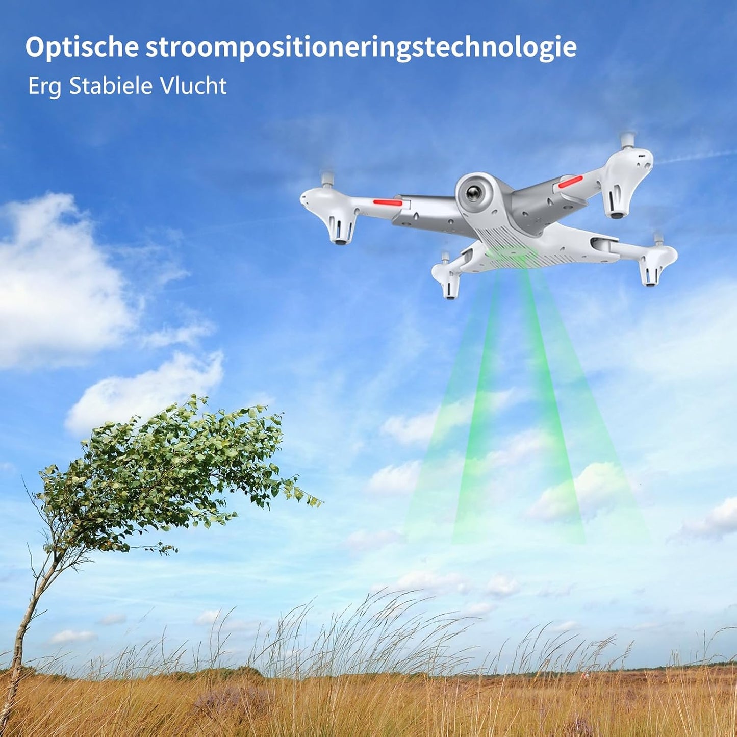 Loolinn | Drone Quadcopter met HD Camera voor Kinderen als Cadeau - Optische Stroompositioneringstechnologie, Zeer Stabiele Vlucht, 60 Minuten Vliegtijd, Drie Batterijen (Cadeau voor Kinderen)