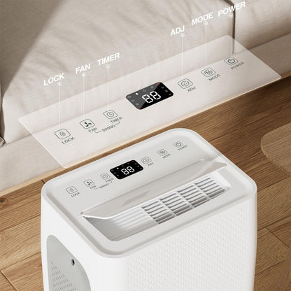 Luchtontvochtiger, elektrische luchtontvochtiger, 26 l/24 uur, ruimtegrootte ca. 80 m³ (40 m²), stille elektrische ontvochtiger, 24-uurs timer, waterreservoir 4,3 l, luchtontvochtiger voor