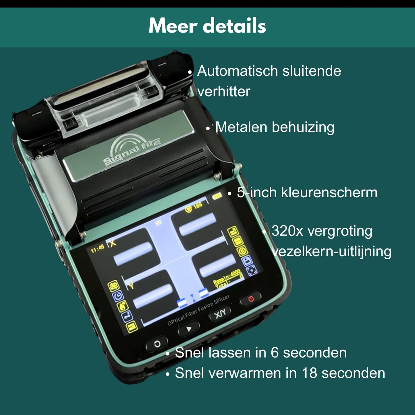 AI-6A+ Fusion Splicer Glasvezel Kit – Kernalignering, 6 Motoren, Ingebouwde OPM/VFL, 8s Splijten 18s Krimptijd, Glasvezel Spliceerapparaat Voor SM/MM/DS/NZDS Kabels