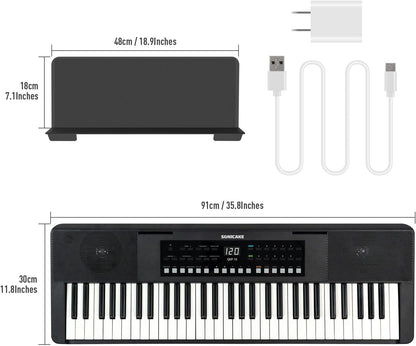 Keyboard 61 Toetsen Draagbaar – Piano – Muziekkeyboard – Digitale Piano – Toetsenbord – Bluetooth En Hoofdtelefoonaansluiting – 300 Tonen En 300 Ritmes