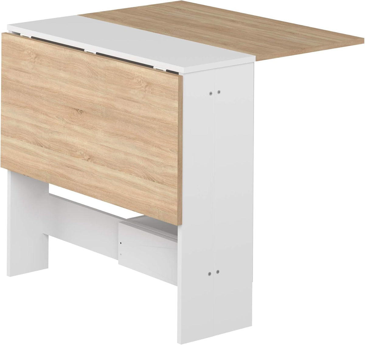 Symbiosis Trick B2 tafel, hout veredeld, blanc/chêne naturel, 73,4 x 103 x 76 cm