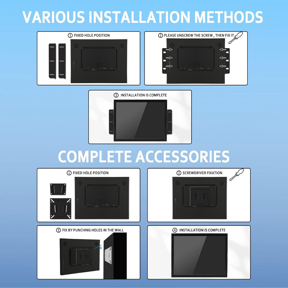 VSDISPLAY Écran tactile industriel de 17 pouces, écran LCD tactile résistif TFT 17" 1280 x 1024 1000 nits, avec carte contrôleur VGA DVI