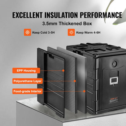 Geïsoleerde transportbox 90 Liter – Thermobox – Warmhoudbox – Koelbox – Isolatiebox – LLDPE Met PU-Schuimisolatie – Voorlader Met Dubbele Gespen En Handgrepen