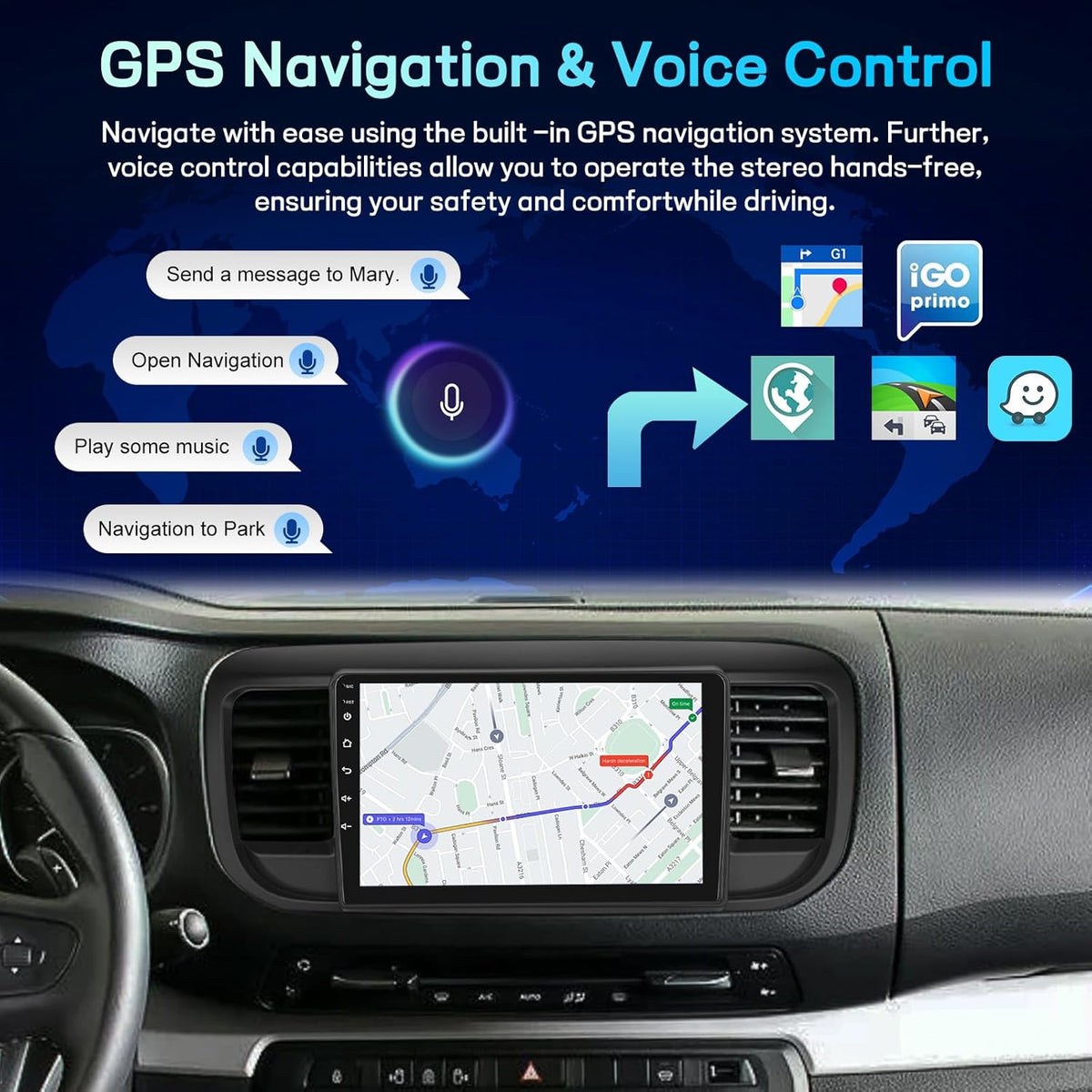 2GB+64GB Android Car Radio for Citroen Jumpy 3/Peugeot Expert/Toyota Proace 2016-2021 with DSP, 9 Inch Touch Screen Radio with Wireless CarPlay&Android Car, WiFi, GPS, EQ, FM RDS+Rear View Camera