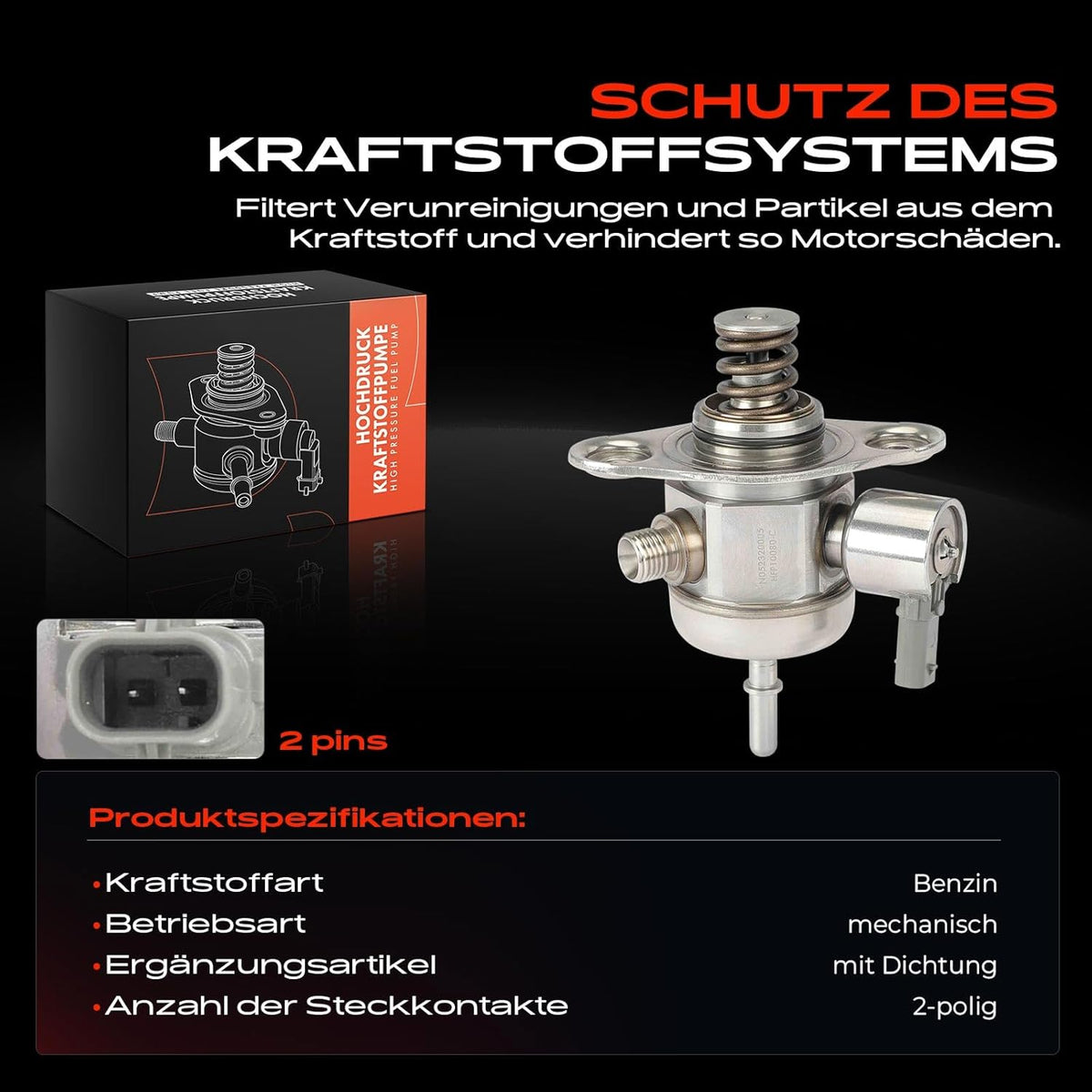Frankberg Hogedrukpomp, compatibel met M.i.n.i Cabriolet R57 Cooper S John Cooper Works 1.6L 2010-2015 M.i.n.i Clubman R55 Cooper S John Cooper Works 1.6L 2007-2014, vervanging # 13517636881