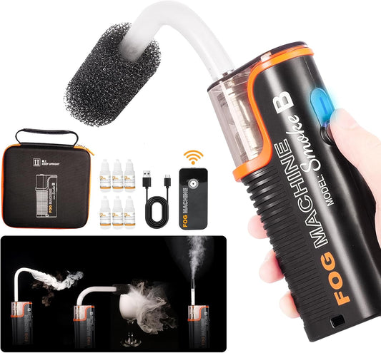 LENSGO Rookmachine mini, 40 W, draadloze afstandsbediening, batterij, draagbare rookmachine voor fotografie, videografie, Halloween, bruiloft, feest, Smoke B