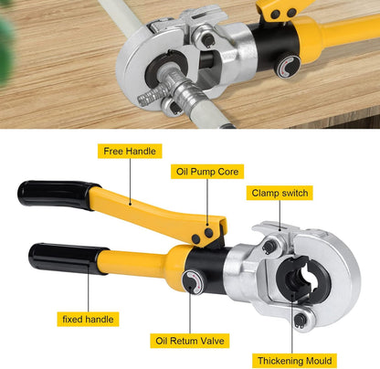 HSEAMALL Hydraulische Pijpbuis Krimpgereedschap, Drukpijpklem krimptang voor aluminium-kunststof buizen met TH 16 20 26 32mm² mallen