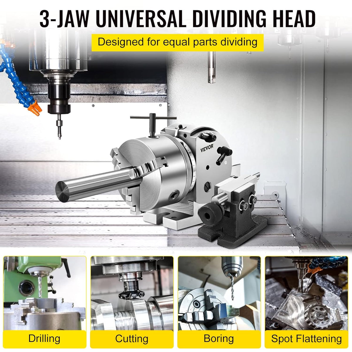 VEVOR Indexing plate BS-0, Cast iron separation plate, splitting head, ideal for vertical/horizontal milling machines, turntables, circular cutting and drilling work
