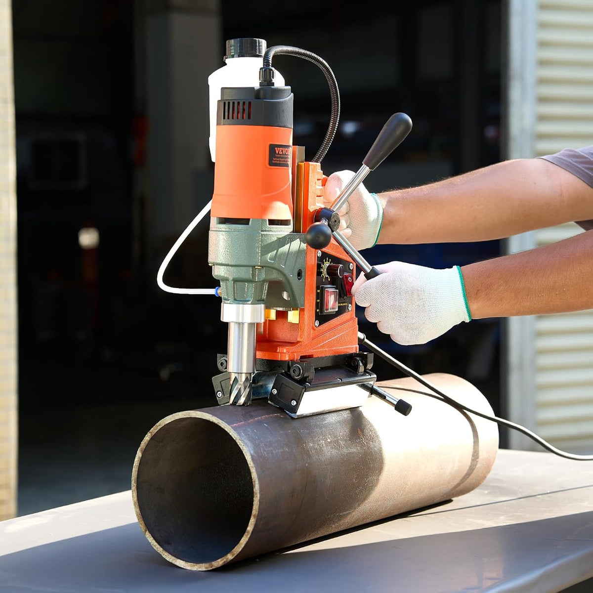 VEVOR Elektrische magnetische kolomboormachine 1400 W, boordiameter 50 mm, snelheid 0-850 rpm, omkeerbare richting, magnetische kolomboormachine voor industriële werkzaamheden