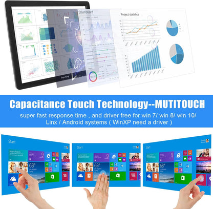 15 inch touchscreenmonitor – Touchscreen Monitor – Touchscreen Scherm – LCD-Monitor – TFT-Monitor – 1024 x 768 Resolutie – 10-Punts Capacitief Multitouch