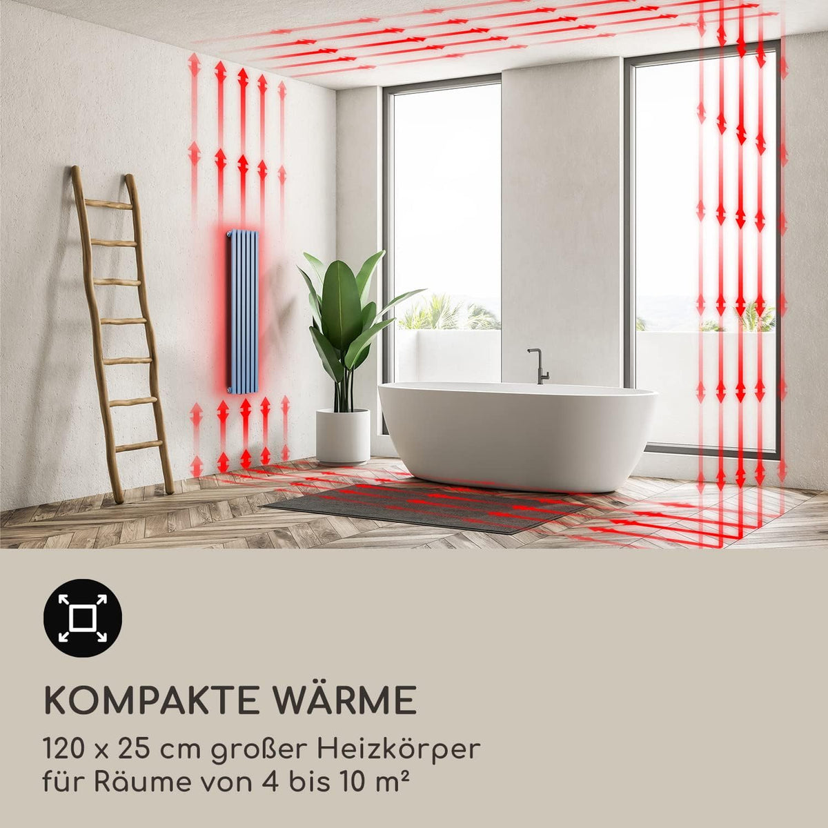 Warmwaterradiator – Handdoekradiator – Handdoekdroger – Badkamerradiator – Verticale Wandradiator – 365 W – Elektronische Thermostaat