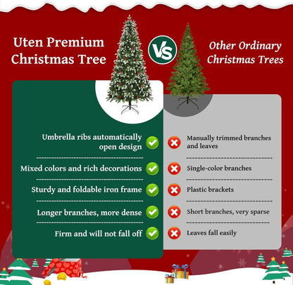 Uten Kunstkerstboom, metaal, groen en wit, 6Ft