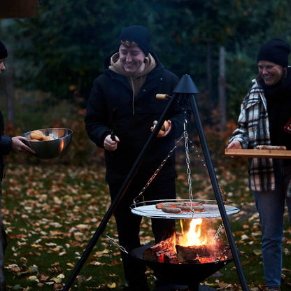 Barbecook driepoot hout BBQ Junko draagbare barbecue met draagtas inbegrepen, 60x60x166cm