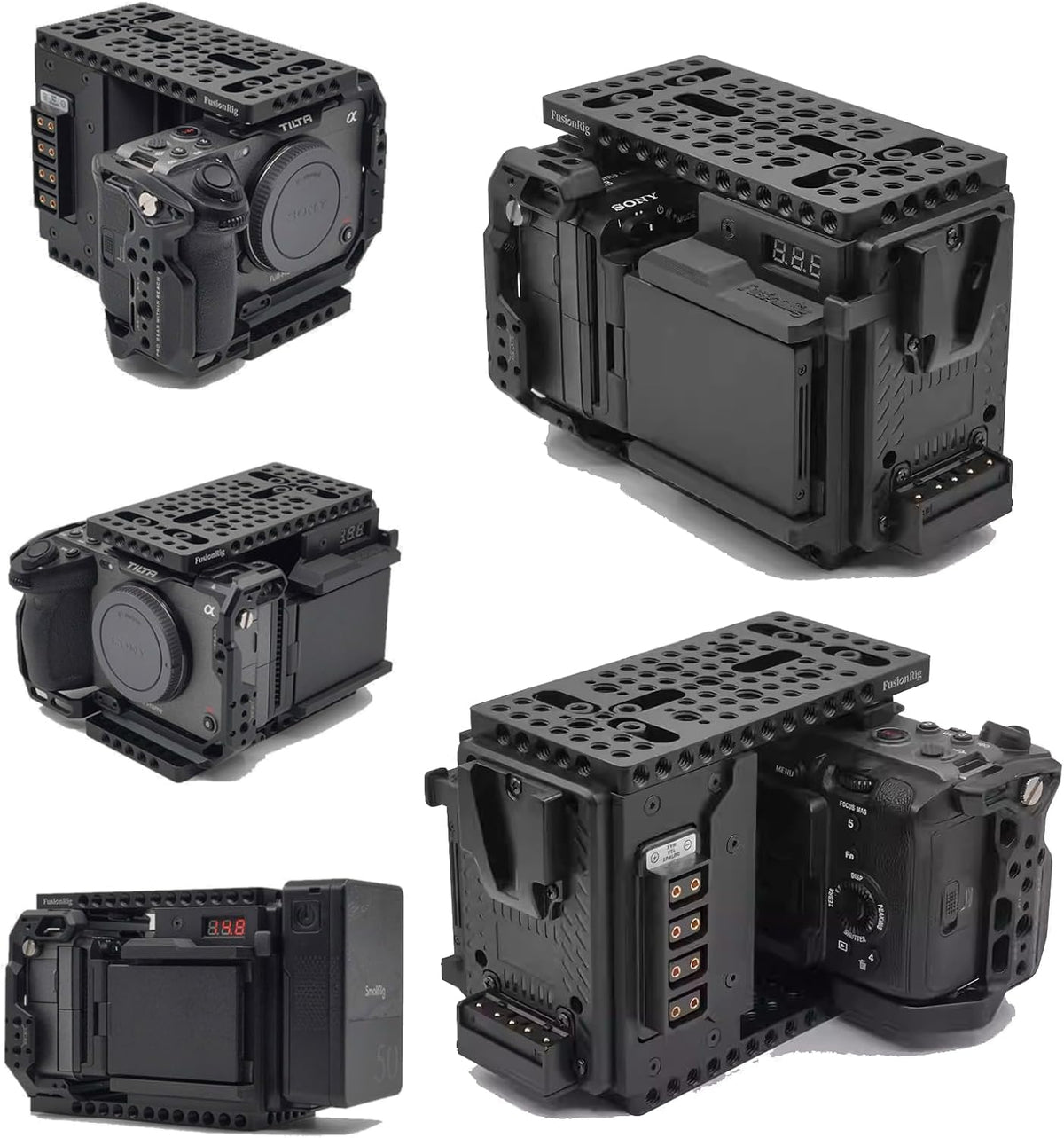 Fusion Rig Cineback Camera Support Uitbreidingsmodule V-Mount-Plaat, D-Tap-Splitter, Schokbestendige Schermopslag voor Sony FX3/FX30