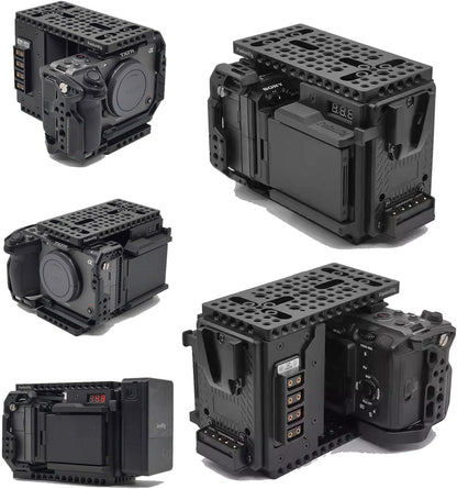 Fusion Rig Cineback Camera Support Uitbreidingsmodule V-Mount-Plaat, D-Tap-Splitter, Schokbestendige Schermopslag voor Sony FX3/FX30