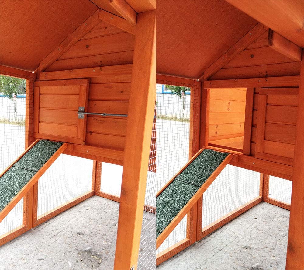 Chicken Coop Chicken Coop No. 06 "Collosus with fence, pull-out bath & storage box - QUORE