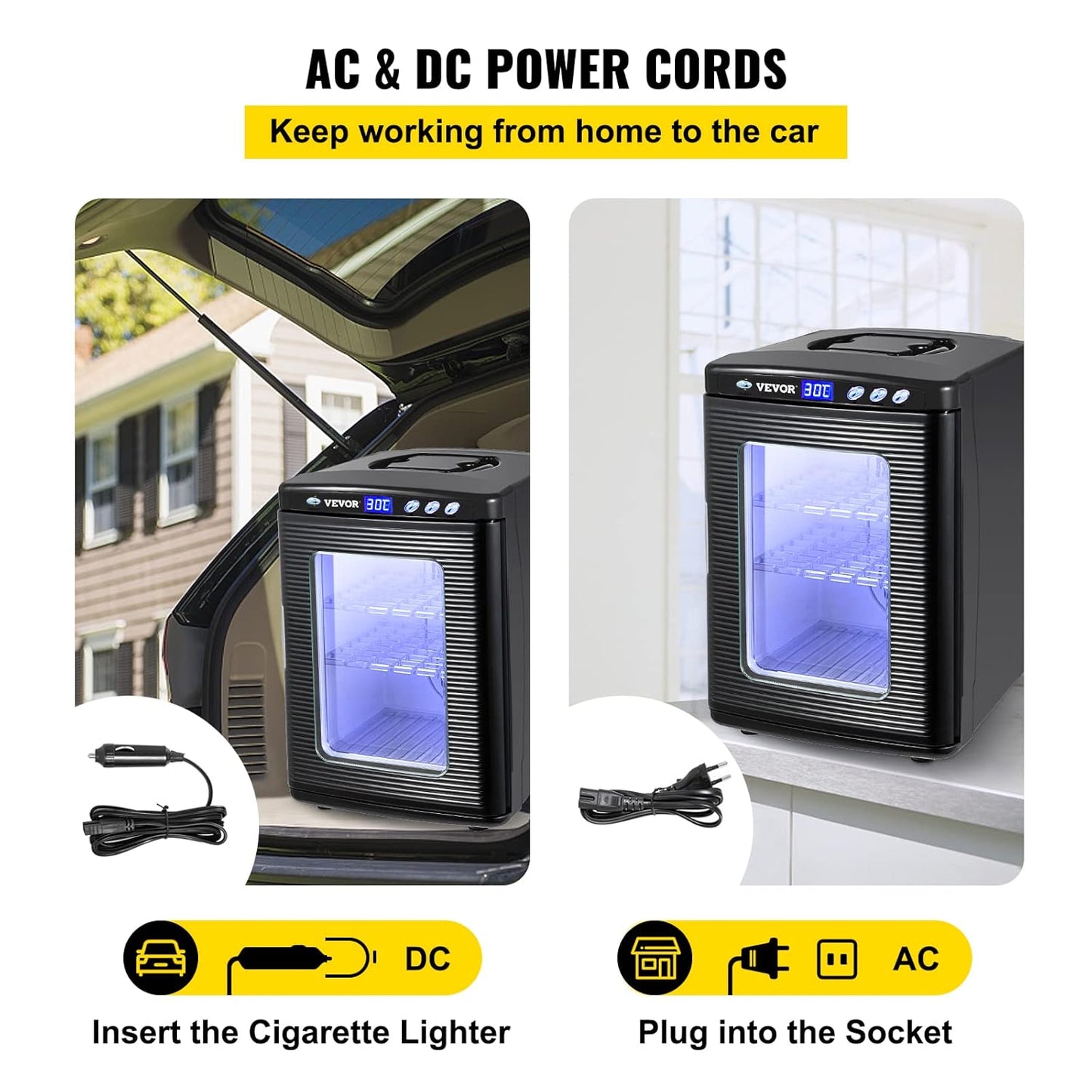 Happybuy Scientific Lab Incubator, 25 Litres, Cooling and Heating, 5-60°C, 12V/110V, Works for Small Reptiles, Black - QUORE