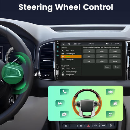 NHOPEEW Autoradio 2 Din DAB - Autoradio 7 inch met ondersteuning Wireless CarPlay Android Auto Mirror Link stuurbediening + achteruitrijcamera 12 LED's