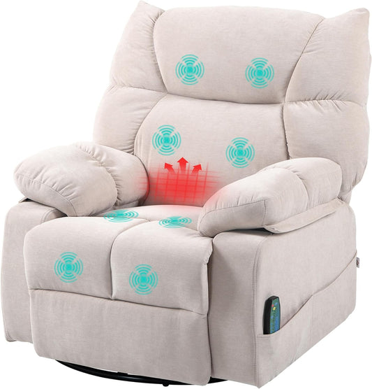 Relaxfauteuil – Massagestoel – Tv-stoel – Ligstoel – Relaxstoel – 8 Vibratiemassagemodi – Verstelbare Rugleuning Tot 145°