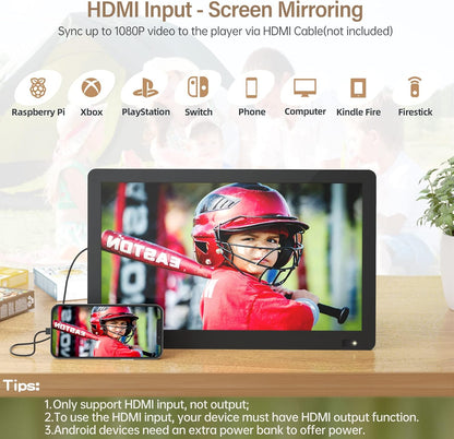 Desobry 14 inch Portable TV with Antenna 1080P freeview outdoor tv with DVB/T2 Tuner Rechargeable Battery Operated Mini TV LCD,Built-in TV Stand,HDMI Input,USB,AV