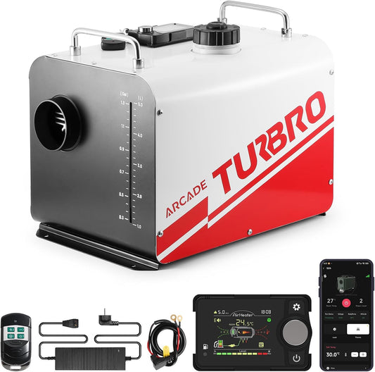 Dieselventilatorkachel – Dieselverwarming – Ventilatorkachel – Diesel kachel – Mobiele kachel – Krachtige 8 kW Vermogen – Programmeerbare Timer Met Bluetooth-App