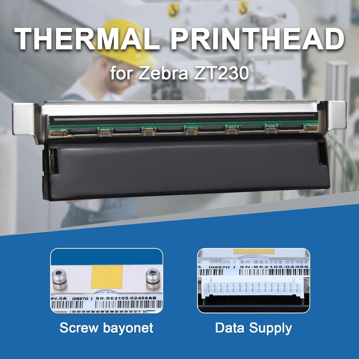 Nieuwe P1037974-010 Printkop voor Zebra ZT230 ZT220 ZT210 Thermische Barcode Printer 203DPI OEM Vervanging Label Printer Hoofd