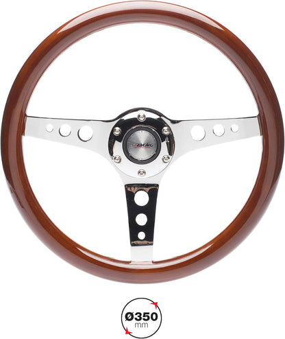Sportstuur – Houten Stuur – Universeel Stuur – Classic Stuur – Retro Stuur – Diameter 350 mm – Echt Hout