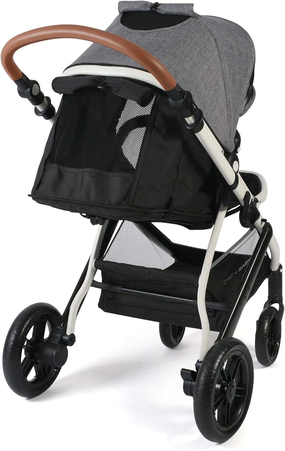 CHIC 4 BABY 177 21 Combi-kinderwagen Torre, set met reiswieg, sportzitje en Maxi-Cosi-adapter, grijs