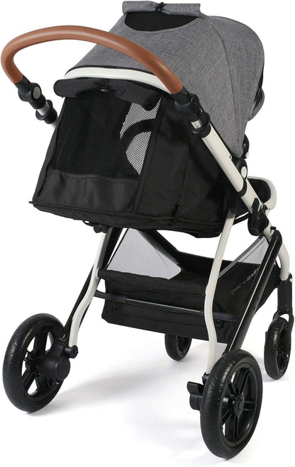 CHIC 4 BABY 177 21 Combi-kinderwagen Torre, set met reiswieg, sportzitje en Maxi-Cosi-adapter, grijs