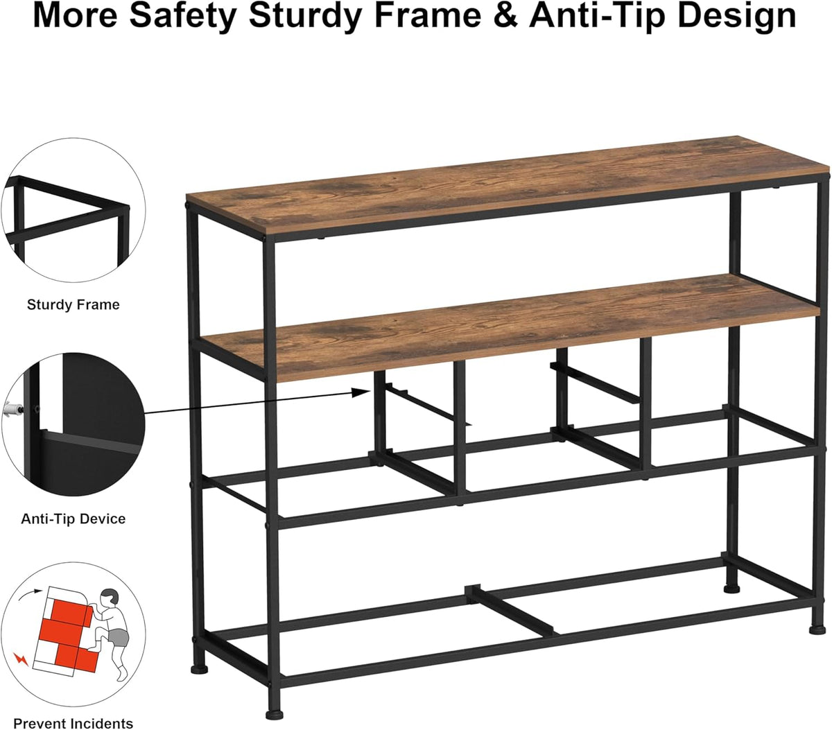 VEDECASA Kommode met 6 stoffen laden, Boheemse kaptafel, TV-standaard voor slaapkamer, dressoir met houten plaat, stoffen laden, metalen frame voor woonkamer, slaapkamer, hal