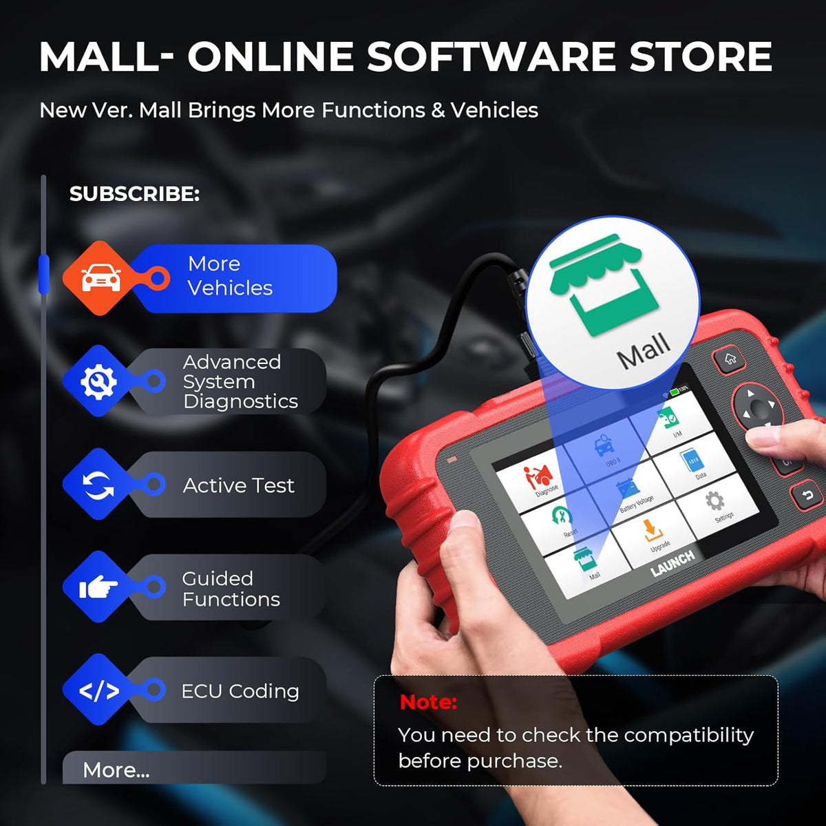 OBD2 Scanner – Diagnose Tool – Foutcode Lezer – Auto Scanner – ECU Scanner – All-System Diagnose – 8 Resetfuncties – Auto VIN Detectie