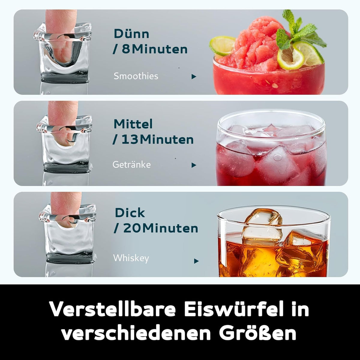 EUHOMY IJsblokjesmachine voor op het werkblad, 15 kg ijsmachine, ijsmachine, 2 liter ijsblokjesmachines, 16 ijsblokjes in 13 minuten, zelfreinigende ijsblokjesmaker voor thuis/keuken/kantoor, zwart