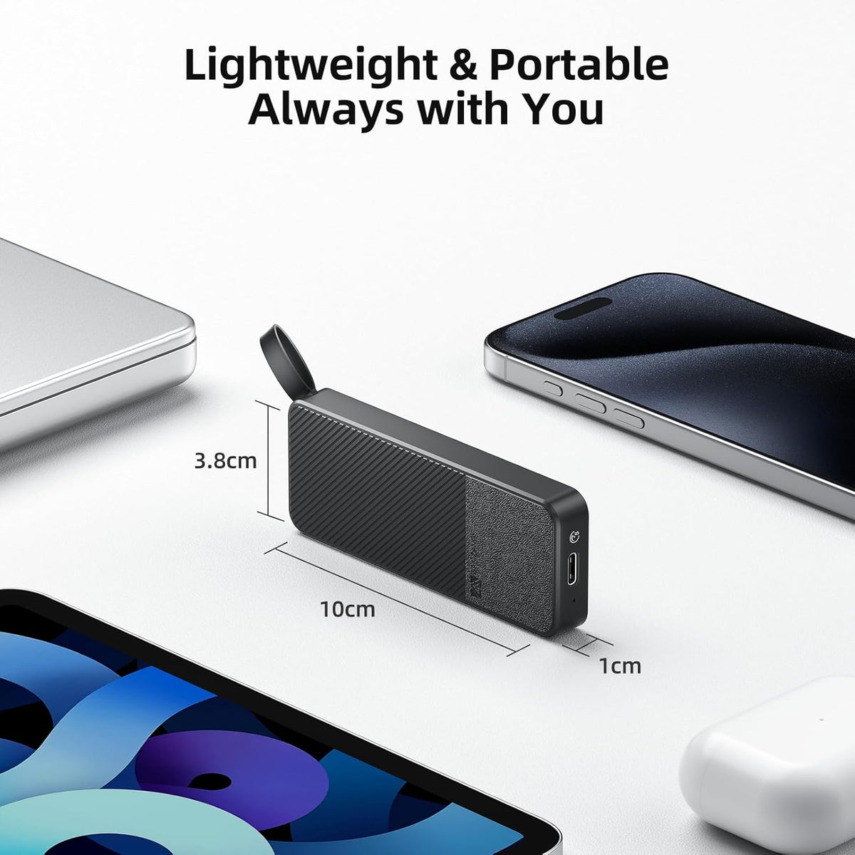SAN ZANG MASTER Portable SSD 2TB, USB 3.2 Gen2 Portable SSD, with USB-C Cable, 560MB/s Reading, 520MB/s Writing, Reliable Storage for Mac, Laptop, USB-C Smartphone and More, Black - QUORE