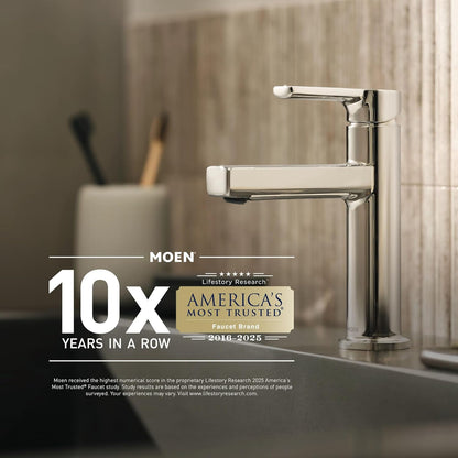 Moen S3947BL Modern Deck Mounted Kitchen Soap Dispenser with Above the Sink Refillable Bottle, Matte Black